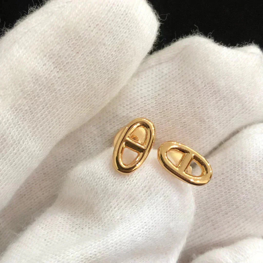 [Regalia jewelry]CHAINE SMALL EARRINGS GOLD AND SILVER