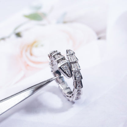[Regalia jewelry]SERPENTI RING SILVER DIAMOND PAVED 4MM