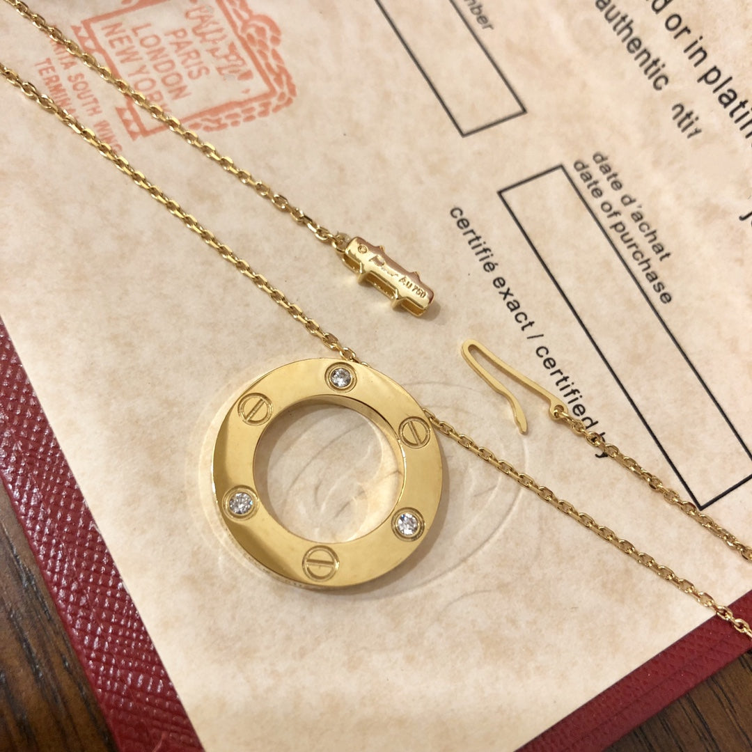 [Regalia jewelry]LOVE NECKLACE 16MM 3 DIAMONDS
