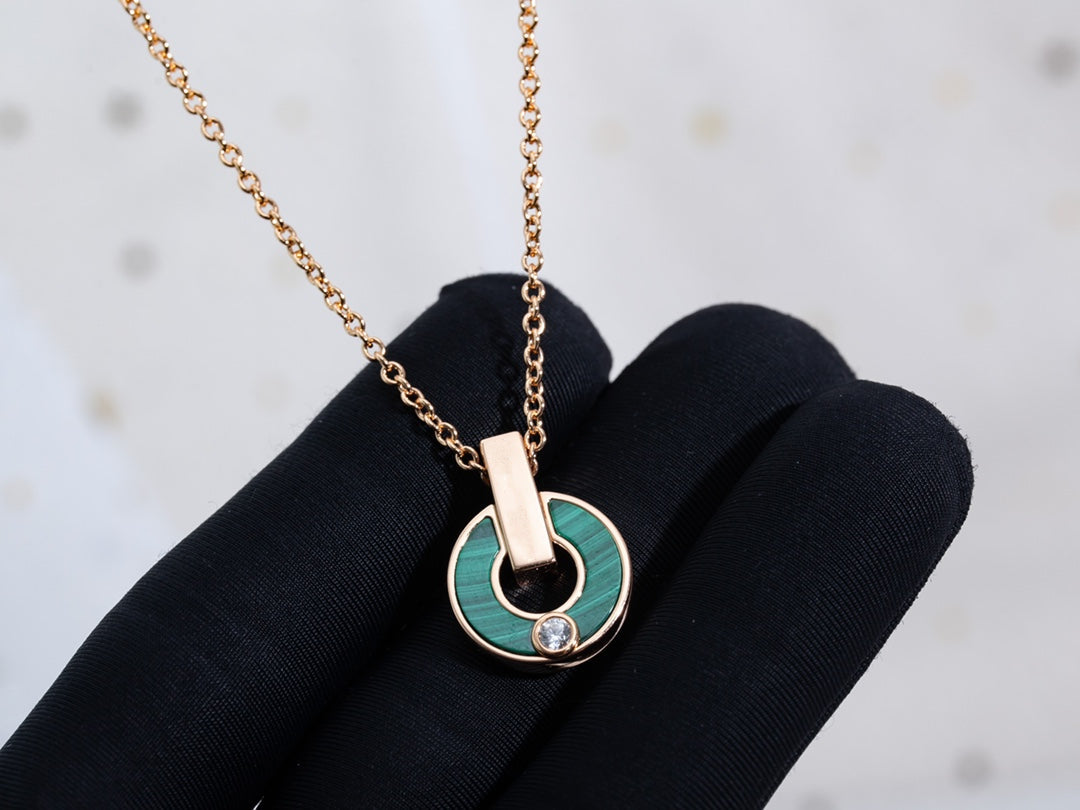 [Regalia jewelry]GARI NECKLACE PINK GOLD MALACHITE