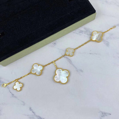 [Regalia jewelry]MAGIC CLOVER MOP GOLD BRACELET 5 MOTIFS