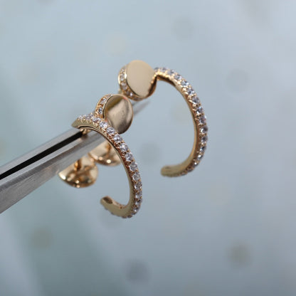 [Regalia jewelry]JUSTE EARRINGS 12.75MM PINK GOLD DIAMOND