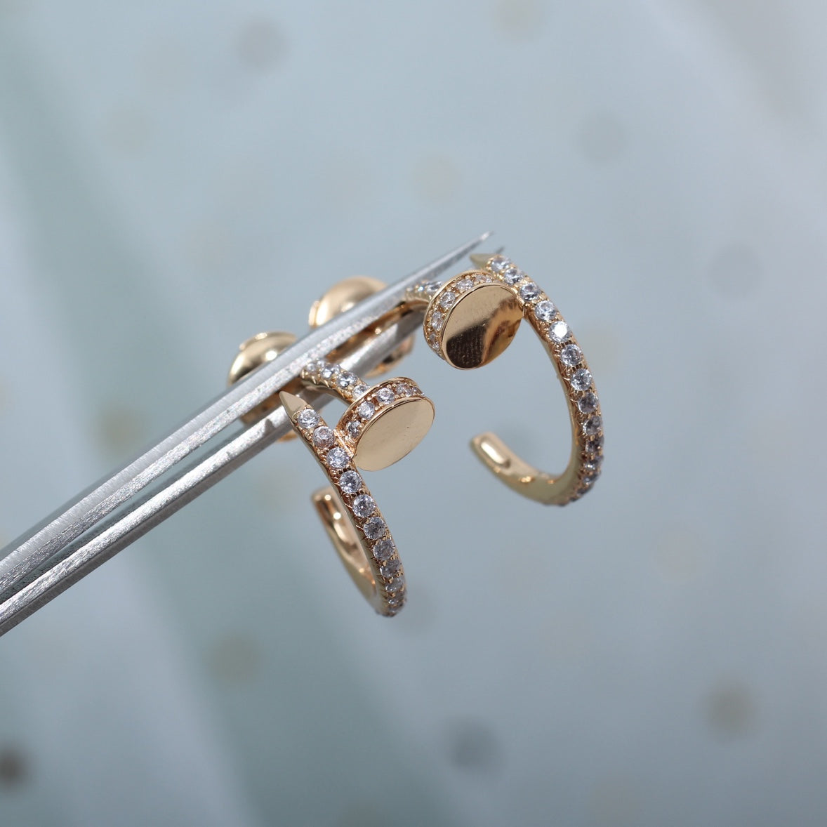 [Regalia jewelry]JUSTE EARRINGS 12.75MM PINK GOLD DIAMOND