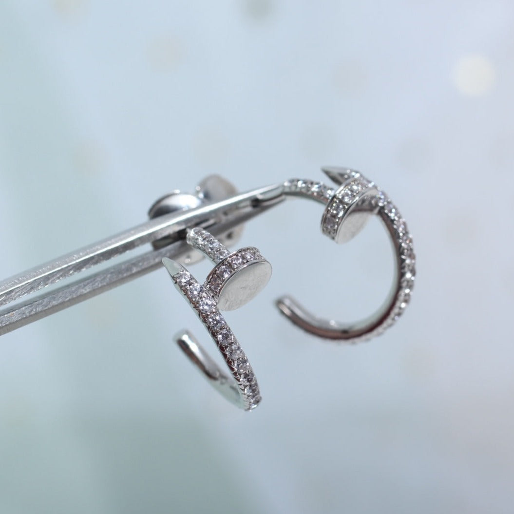 [Regalia jewelry]JUSTE EARRINGS 12.75MM SILVER DIAMOND