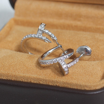 [Regalia jewelry]JUSTE EARRINGS 12.75MM SILVER DIAMOND