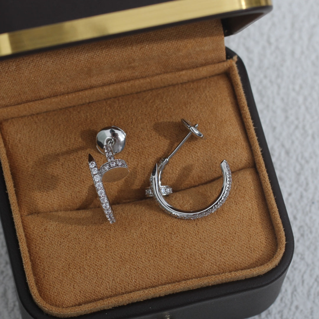 [Regalia jewelry]JUSTE EARRINGS 12.75MM SILVER DIAMOND