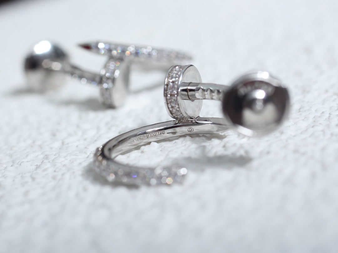 [Regalia jewelry]JUSTE EARRINGS 12.75MM SILVER DIAMOND