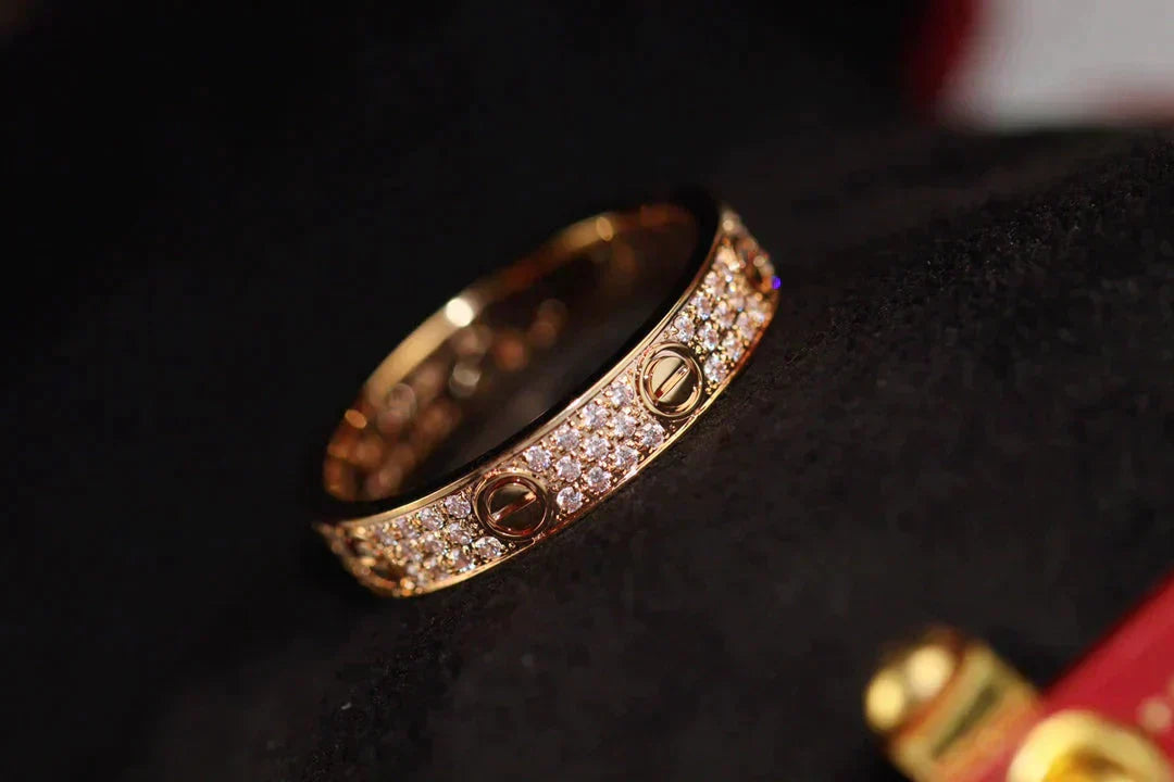 [Regalia jewelry]LOVE RING 3.6MM DIAMOND PAVED