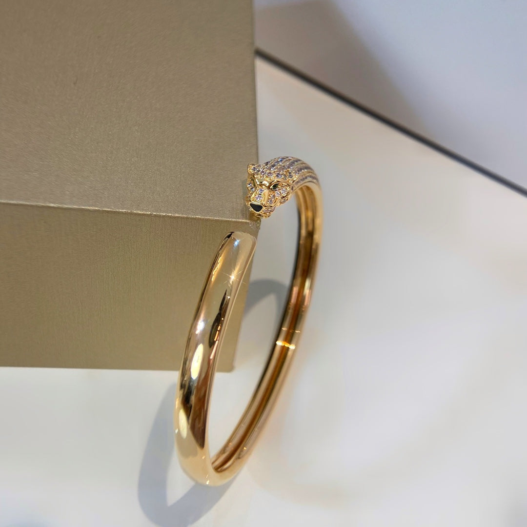 [Regalia jewelry]PANTHERE GOLD DIAMOND OPEN BRACELET