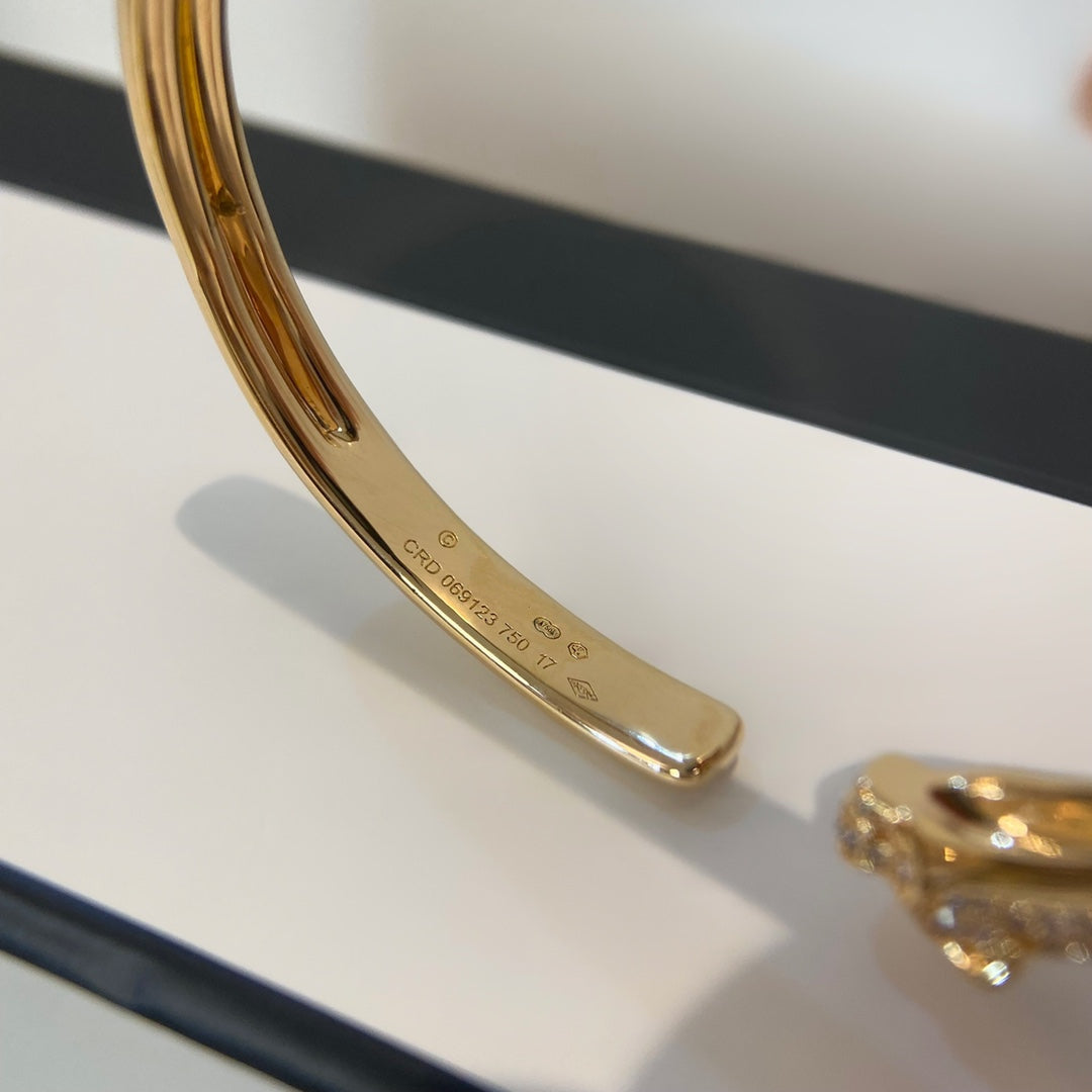 [Regalia jewelry]PANTHERE GOLD DIAMOND OPEN BRACELET