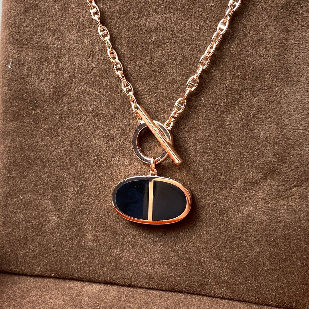[Regalia jewelry]CHAINE VERSO BLACK CERAMIC NECKLACE
