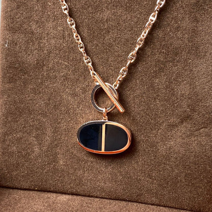 [Regalia jewelry]CHAINE VERSO BLACK CERAMIC NECKLACE