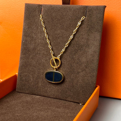 [Regalia jewelry]CHAINE VERSO BLACK CERAMIC NECKLACE