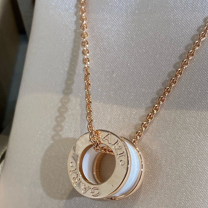 [Regalia jewelry]ZERO 1 WHITE CERAMIC PINK GOLD NECKLACE