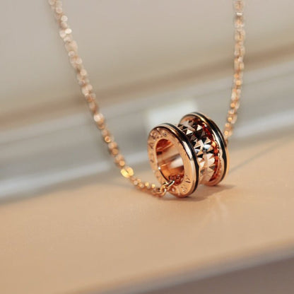 [Regalia jewelry]ZERO 1 ROCK PEDANT PINK GOLD BLACK NECKLACE
