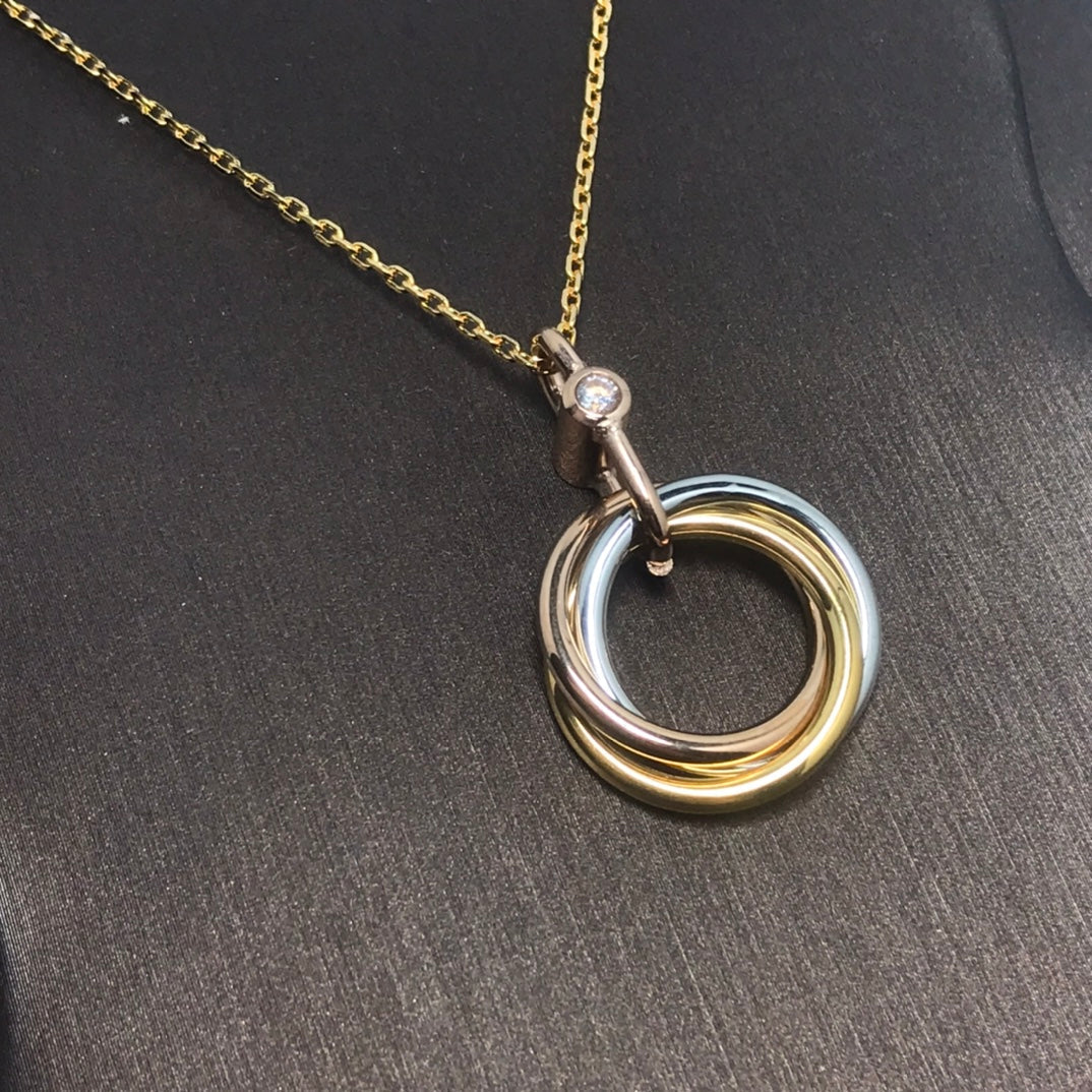 [Regalia jewelry]TRINITY SILVER GOLD PINK GOLD NECKLACE