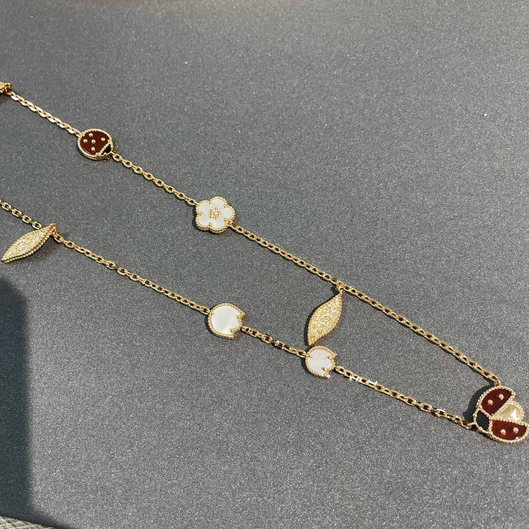 [Regalia jewelry]LUCKY SPRING 15 MOTIFS GOLD NECKLACE