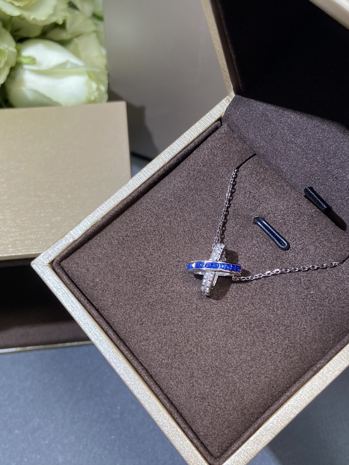 [Regalia jewelry]LIENS DIAMOND SILVER NECKLACE