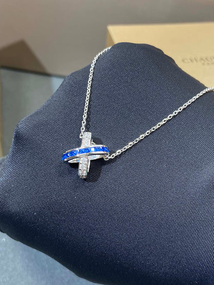 [Regalia jewelry]LIENS DIAMOND SILVER NECKLACE