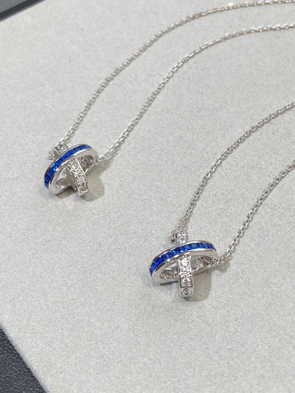 [Regalia jewelry]LIENS DIAMOND SILVER NECKLACE
