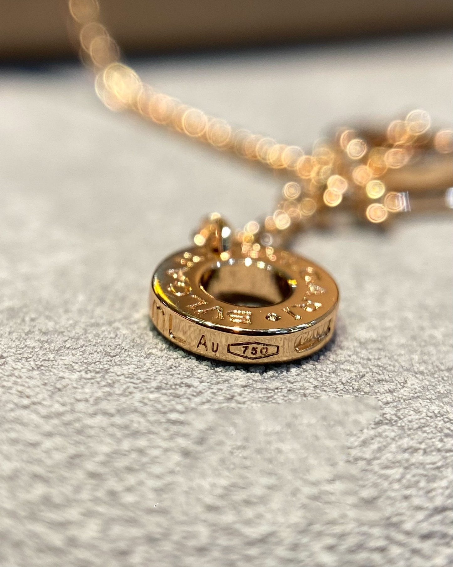 [Regalia jewelry]DREAM MOP DIAMOND PAVED PINK GOLD NECKLACE