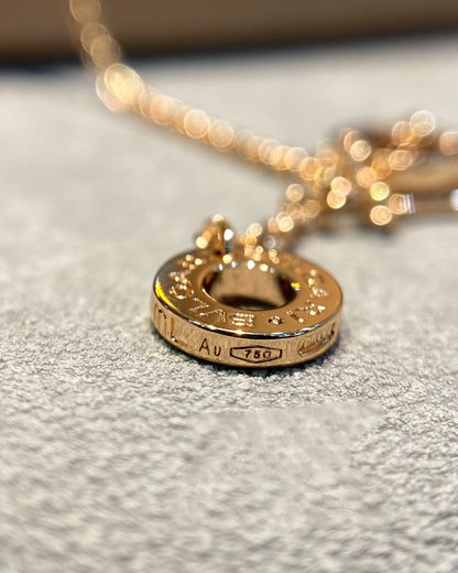 [Regalia jewelry]DREAM MOP DIAMOND PAVED PINK GOLD NECKLACE