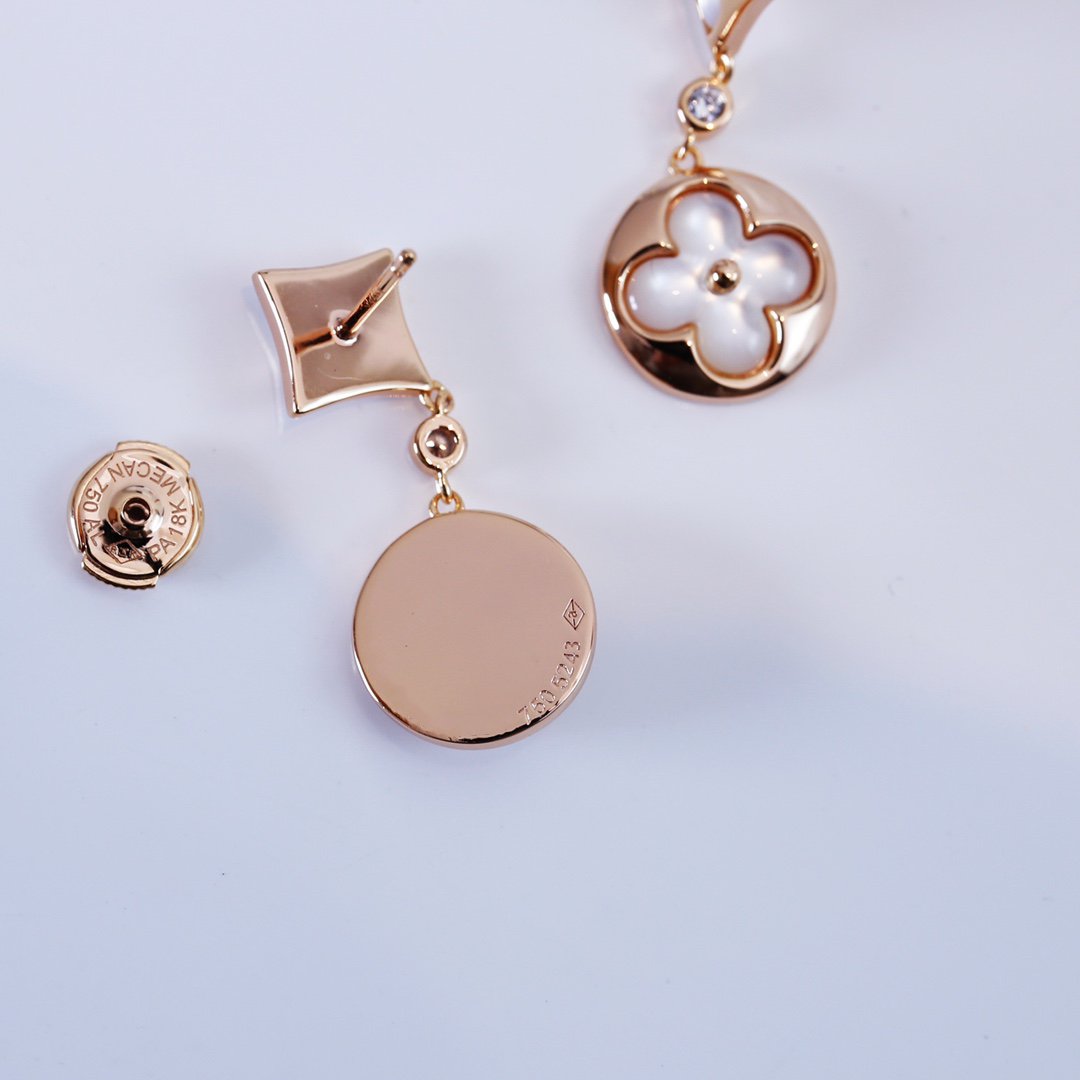 [Regalia jewelry]STAR AND SUN PINK GOLD MOP DROP EARRINGS