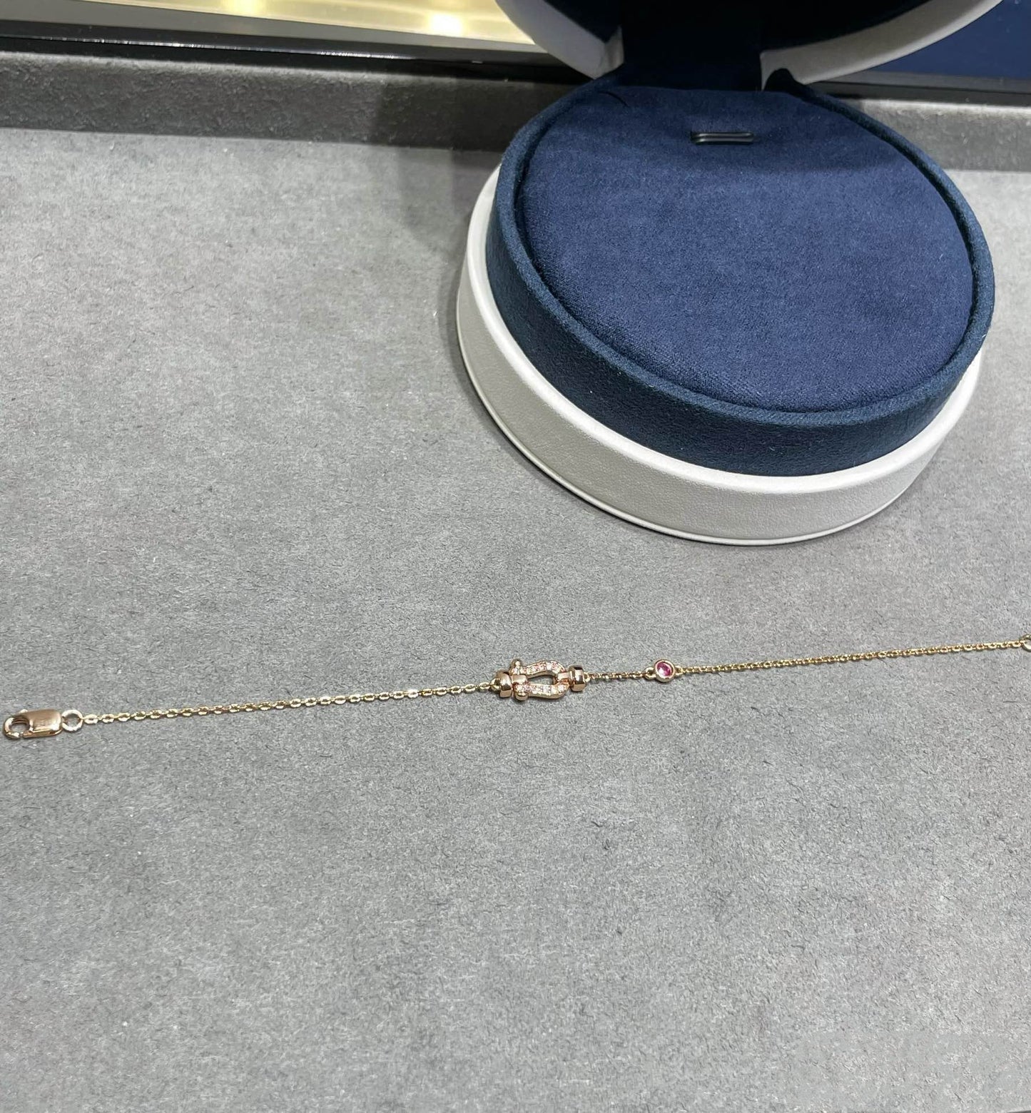 [Regalia jewelry]FORCE 10 DIAMOND CHAIN LINK PINK GOLD BRACELET