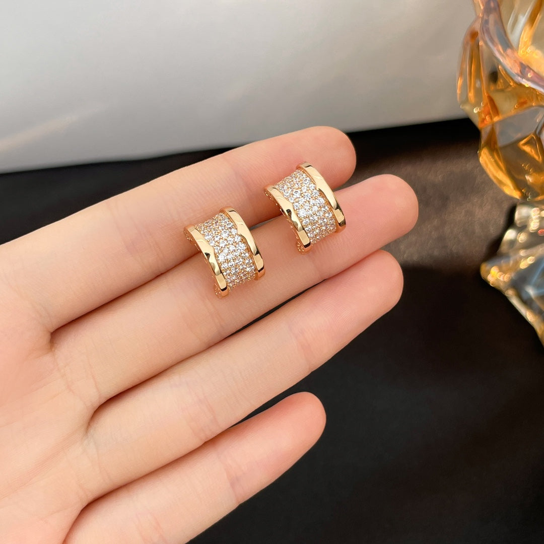[Regalia jewelry]ZERO 1 DIAMOND PAVED EARRINGS