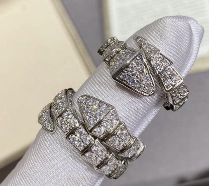 [Regalia jewelry]SERPENTI LARGE RING SILVER DIAMOND PAVED