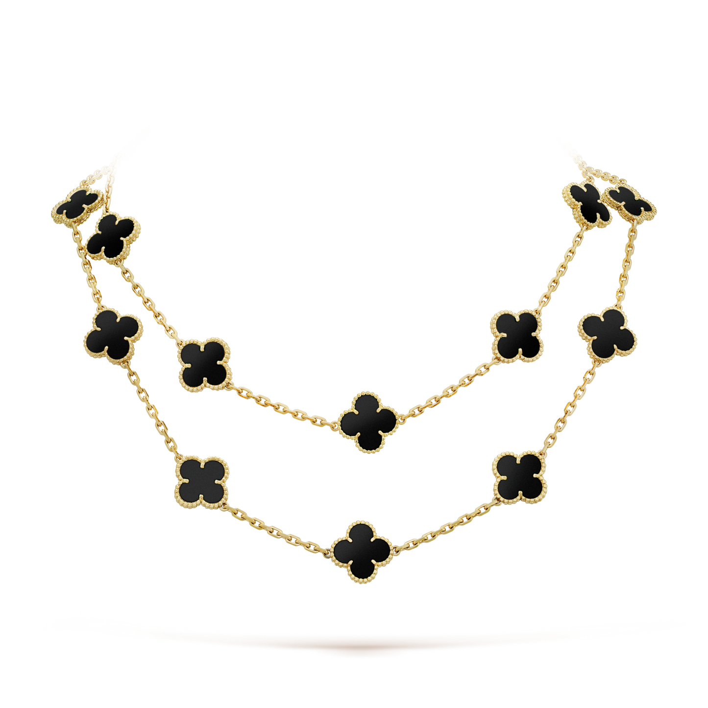 [Regalia jewelry]CLOVER 20 MOTIFS ONYX NECKLACE