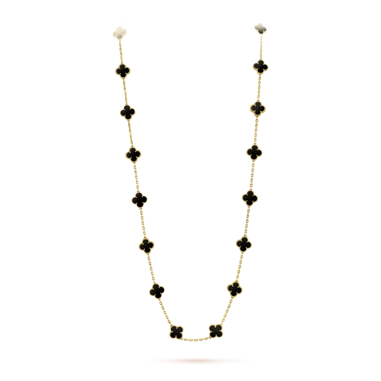 [Regalia jewelry]CLOVER 20 MOTIFS ONYX NECKLACE