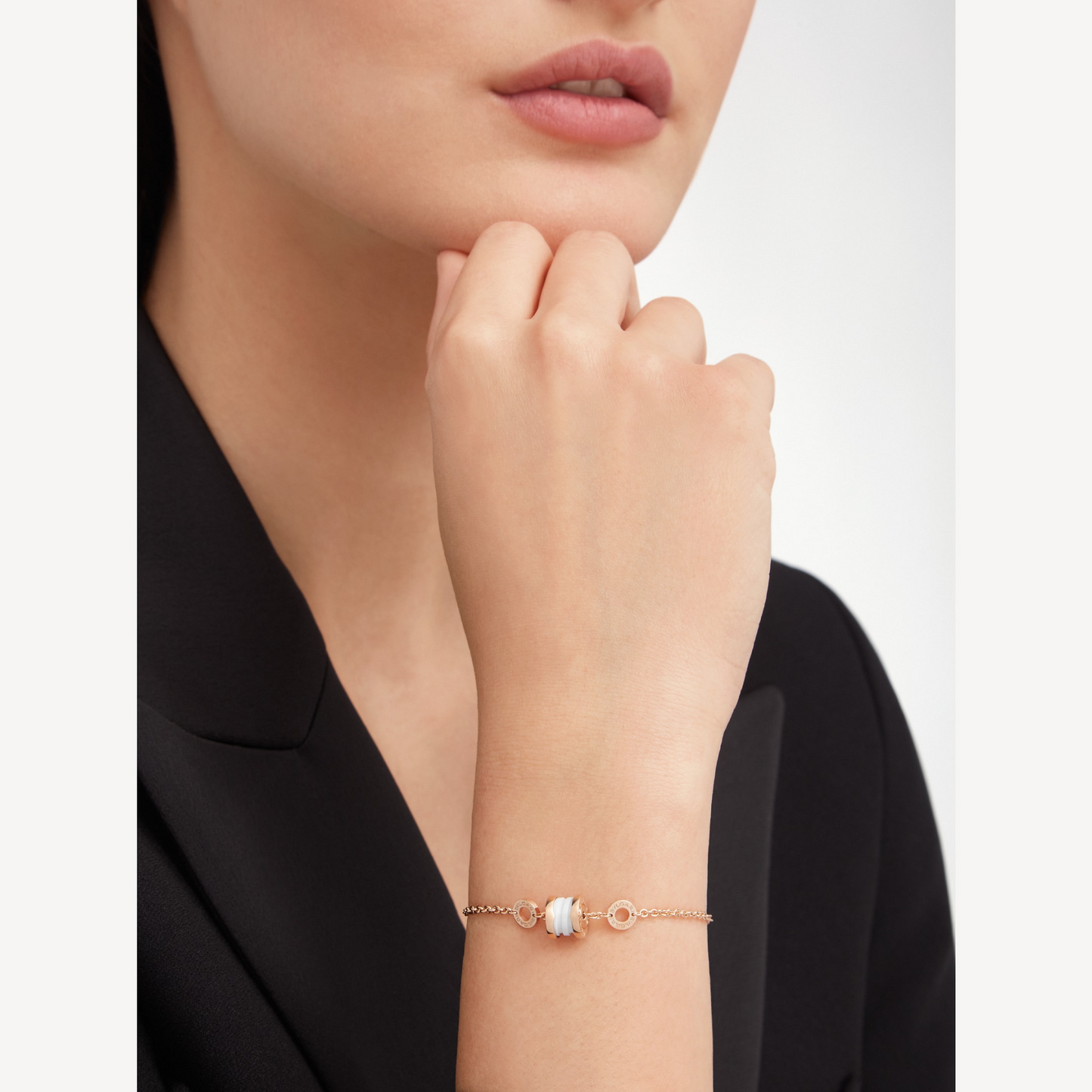 [Regalia jewelry]ZERO 1 SOFT PINK GOLD AND WHITE CERAMIC BRACELET