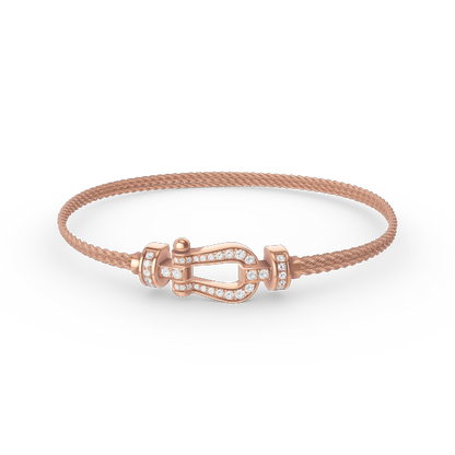 [Regalia jewelry]FORCE SMALL HORSESHOE  DIAMOND CHAIN ROPE BRACELET