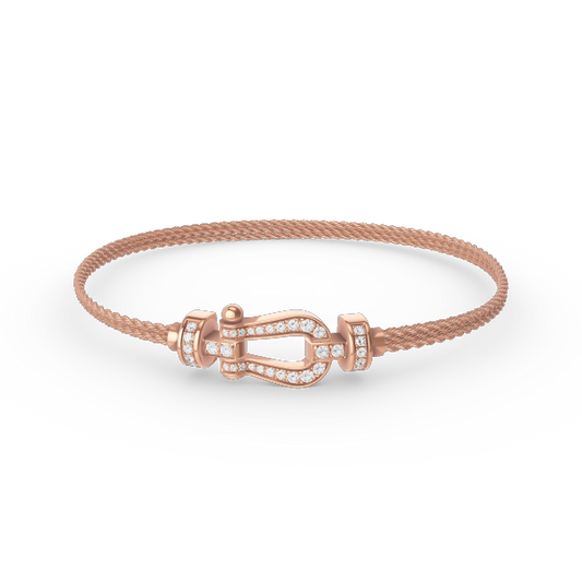 [Regalia jewelry]FORCE SMALL HORSESHOE  DIAMOND CHAIN ROPE BRACELET