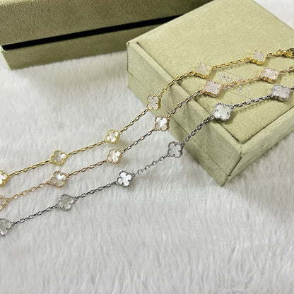 [Regalia jewelry]CLOVER 6 MOTIF WHITE MOP BRACELET