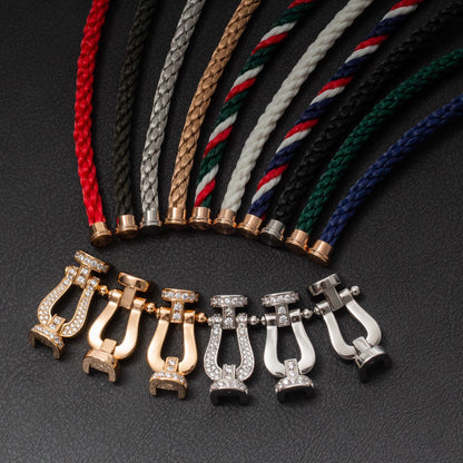 [Regalia jewelry]FORCE LARGE HORSESHOE HALF DIAMOND BRACELET SILVER