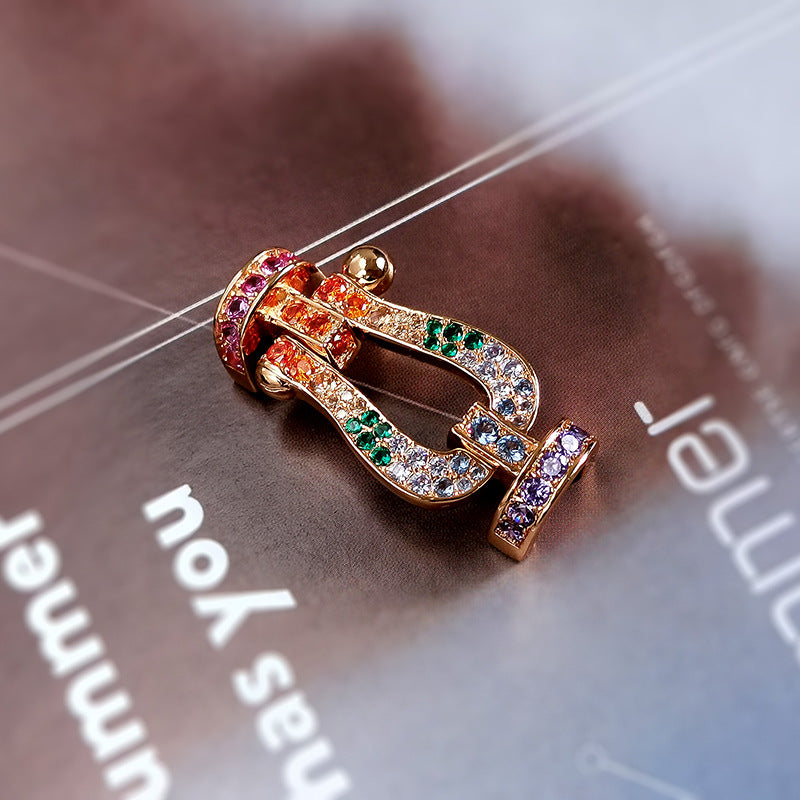 [Regalia jewelry]FORCE LARGE HORSESHOE  COLORED DIAMOND BRACELET ROSE GOLD