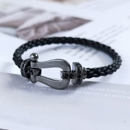 [Regalia jewelry]FORCE LARGE SERIES HORSESHOE BLACK SAMURAI BRACELET