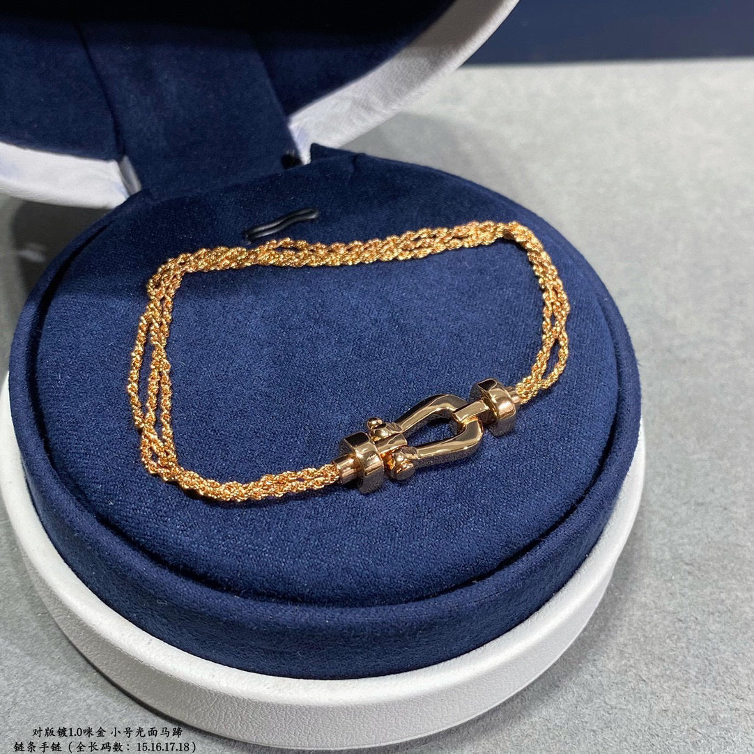 [Regalia jewelry]FORCE SMALL HORSESHOE  DIAMOND CHAIN ROPE BRACELET