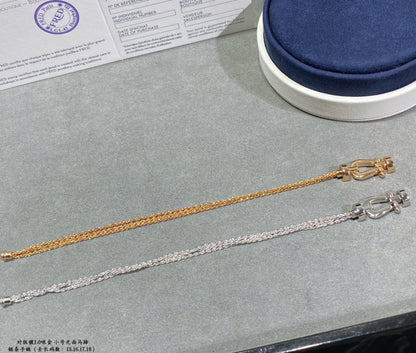 [Regalia jewelry]FORCE SMALL HORSESHOE  DIAMOND CHAIN ROPE BRACELET