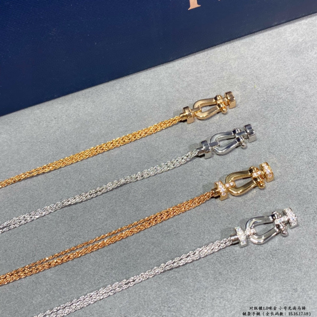 [Regalia jewelry]FORCE SMALL HORSESHOE  DIAMOND CHAIN ROPE BRACELET