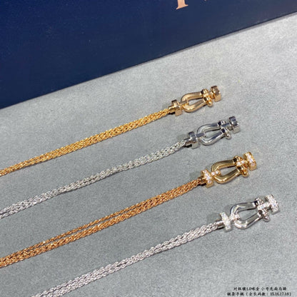 [Regalia jewelry]FORCE SMALL HORSESHOE  DIAMOND CHAIN ROPE BRACELET