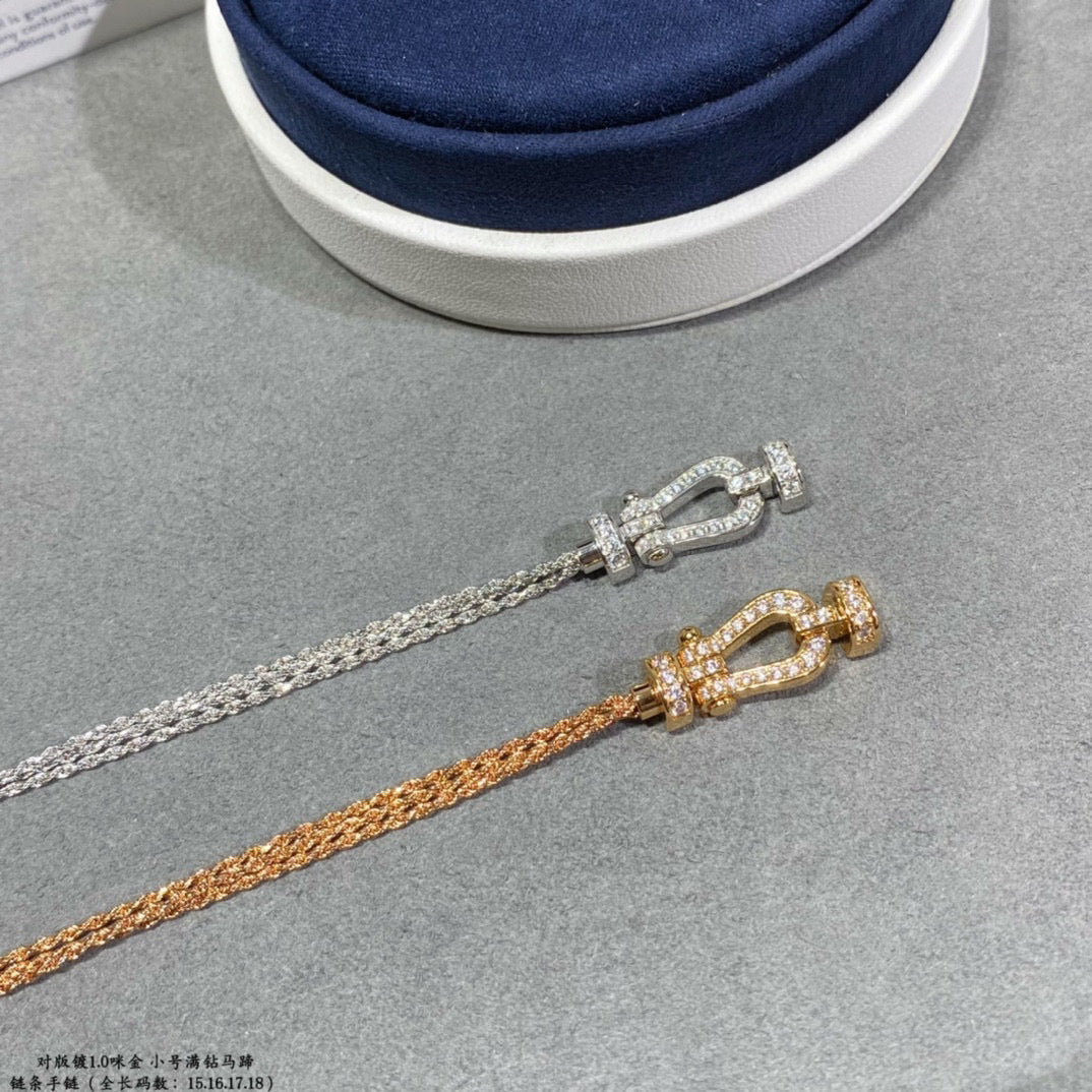 [Regalia jewelry]FORCE SMALL HORSESHOE  DIAMOND CHAIN ROPE BRACELET