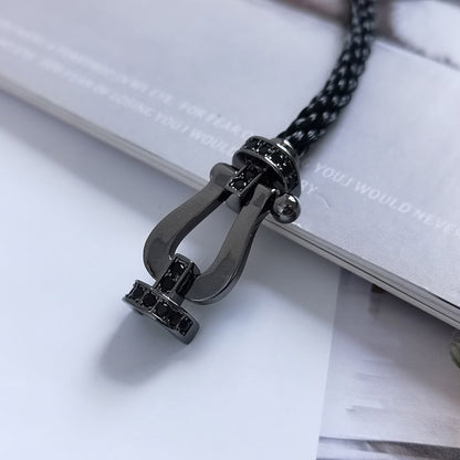 [Regalia jewelry]FORCE LARGE SERIES HORSESHOE BLACK SAMURAI BRACELET