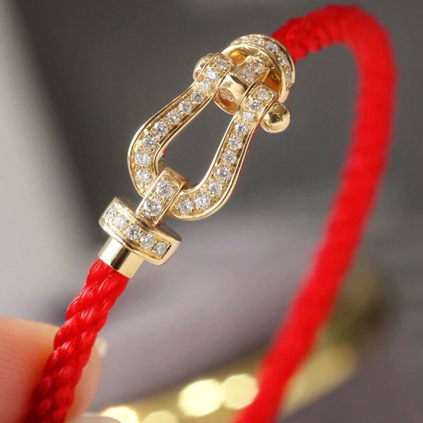 [Regalia jewelry]FORCE LARGE HORSESHOE FULL DIAMOND BRACELET GOLD