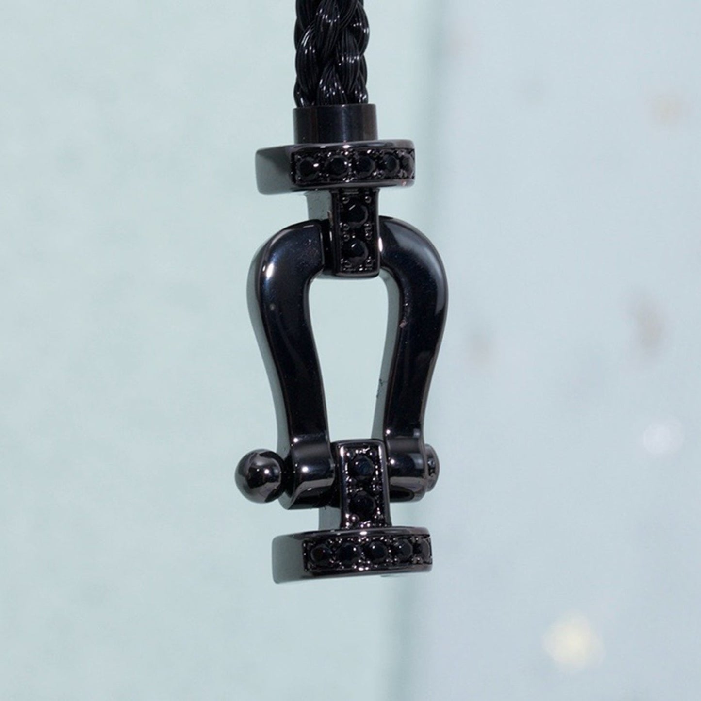 [Regalia jewelry]FORCE LARGE SERIES HORSESHOE BLACK SAMURAI BRACELET