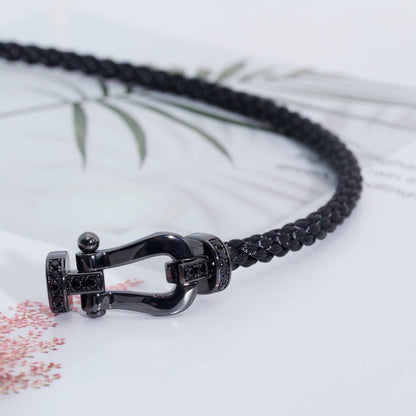 [Regalia jewelry]FORCE LARGE SERIES HORSESHOE BLACK SAMURAI BRACELET