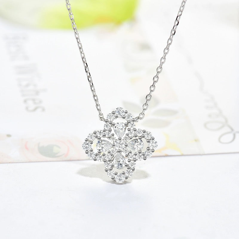 [Regalia jewelry]LOOP NECKLACE FULL MOTIF DIAMOND 16MM MULTIPLE COLORS