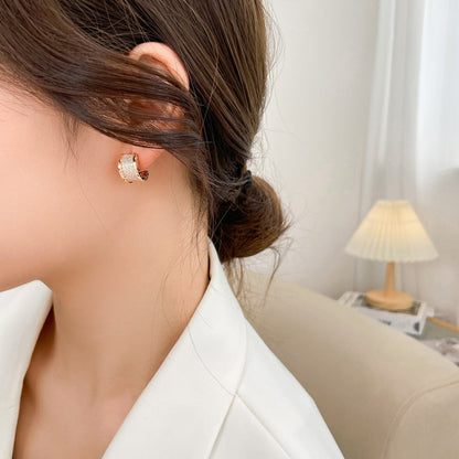 [Regalia jewelry]ZERO 1 DIAMOND PAVED EARRINGS